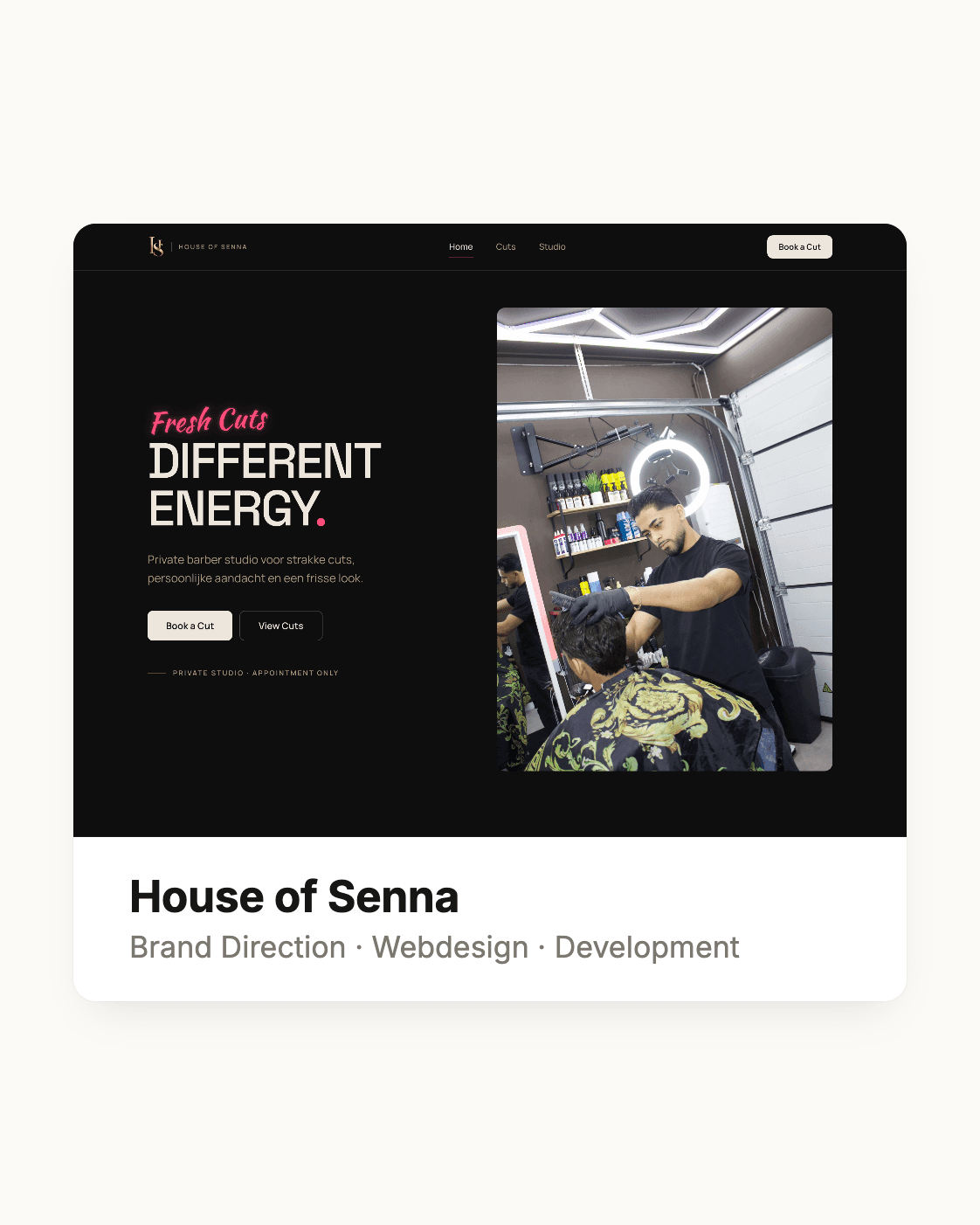 House of Senna — Brand Direction · Webdesign · Development